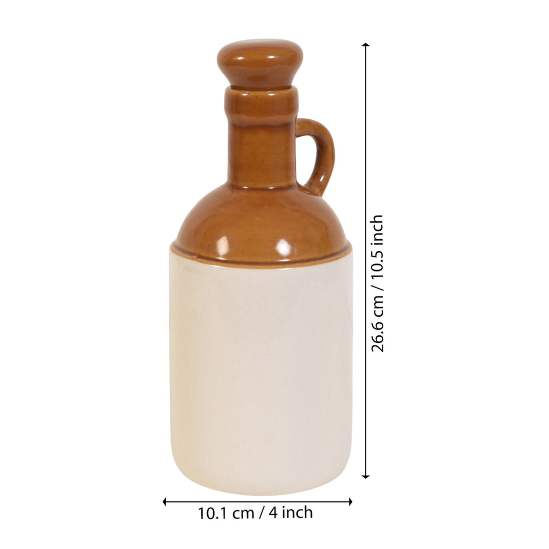 Rustic Matka Two-Tone Ceramic Oil Dispenser