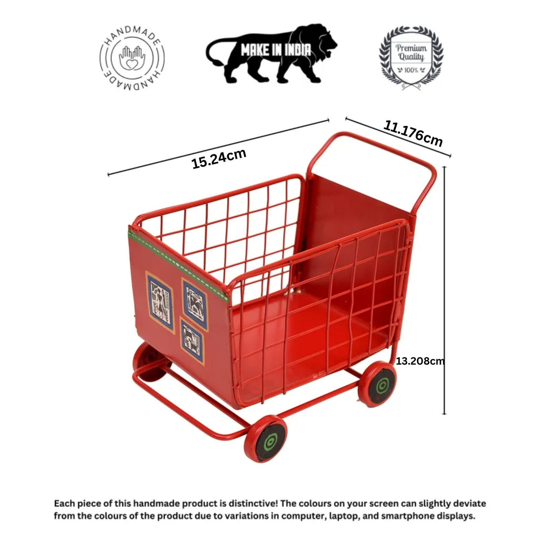 Funky Snacks Serving Trolly in Red Color (6x4.4x5.2)