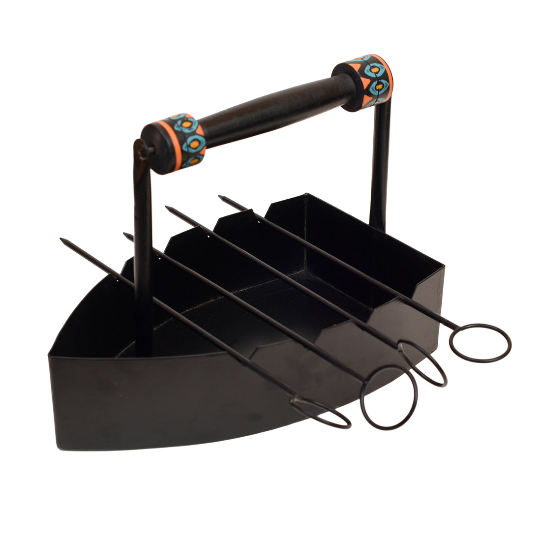 Stylish Steam Iron Bar-B-Que with Skewers (12x7x9)