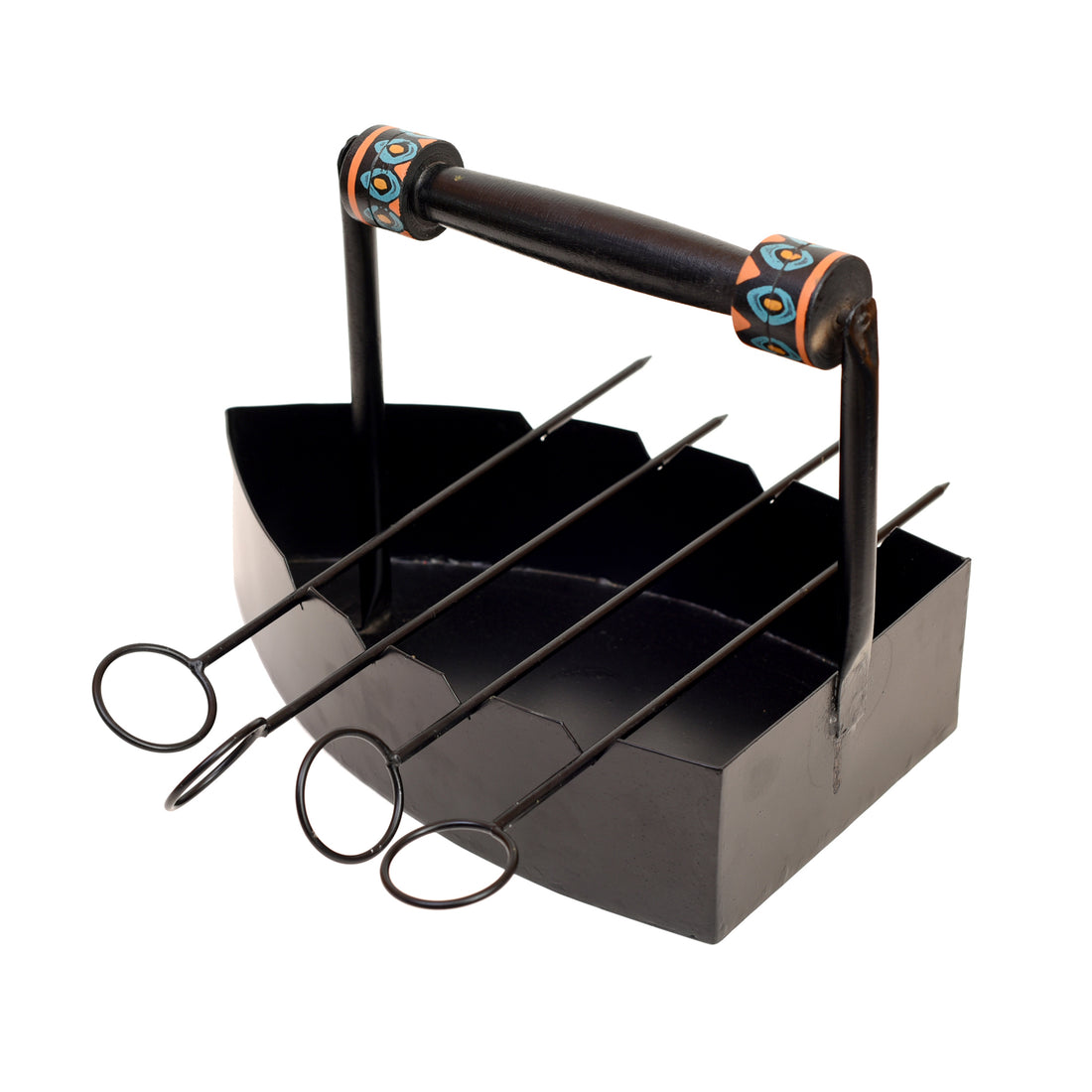 Stylish Steam Iron Bar-B-Que with Skewers (12x7x9)