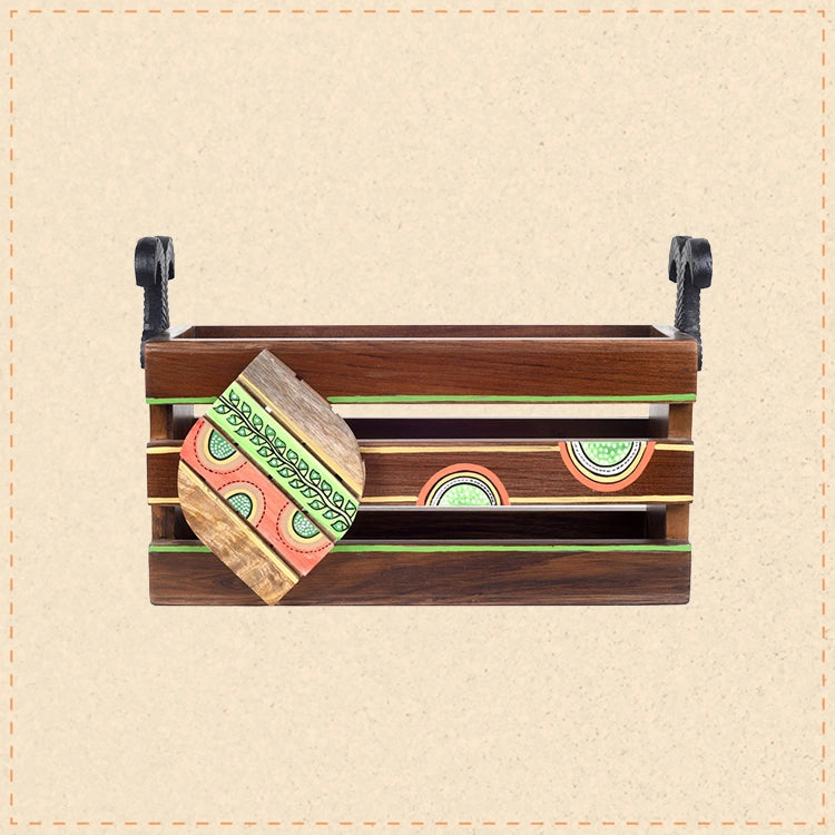 Artistic Abstractions Wooden Magazine Stand