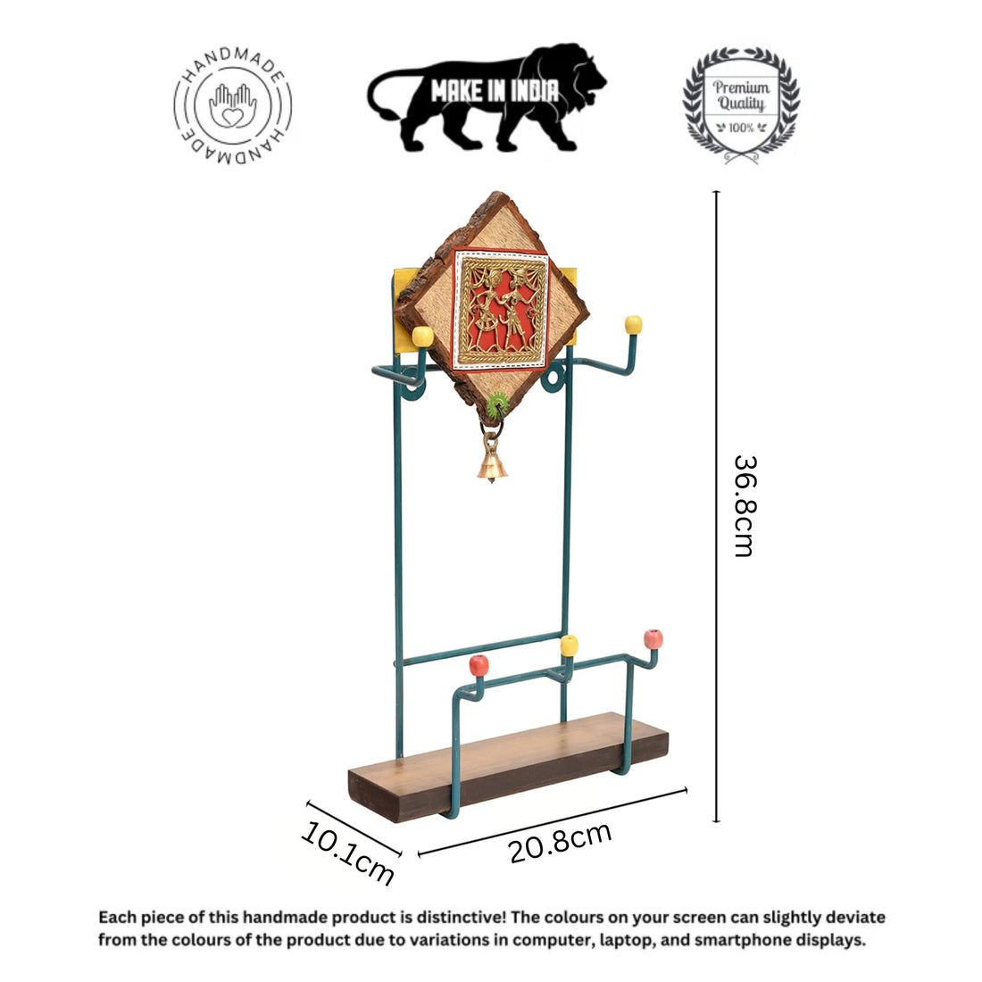 Magazine Stand in Metal adorned with Dhokra Motifs (8.2x4x14.5)