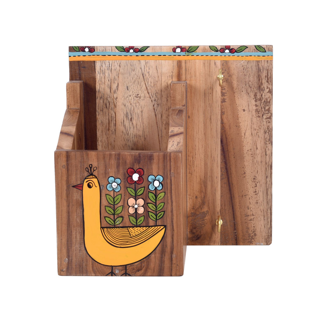 Birds Of Paradise Wooden Pen Stand (7x4.5x7)