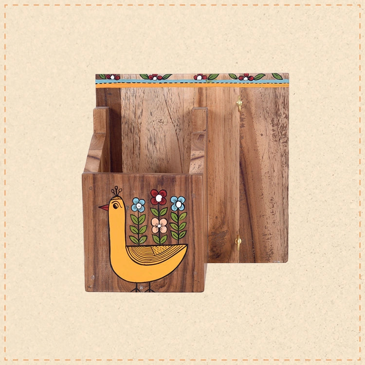 Birds Of Paradise Wooden Pen Stand (7x4.5x7)