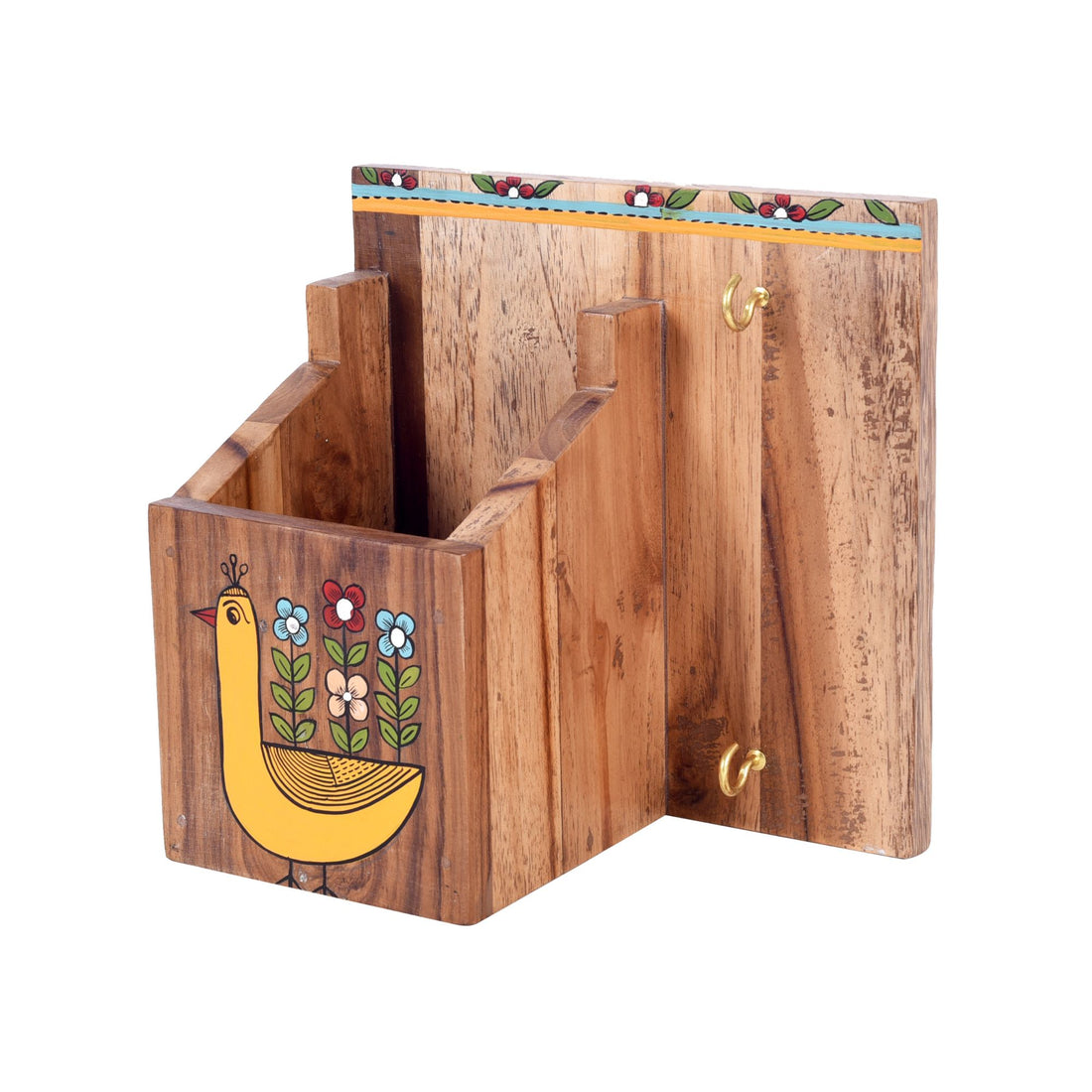 Birds Of Paradise Wooden Pen Stand (7x4.5x7)