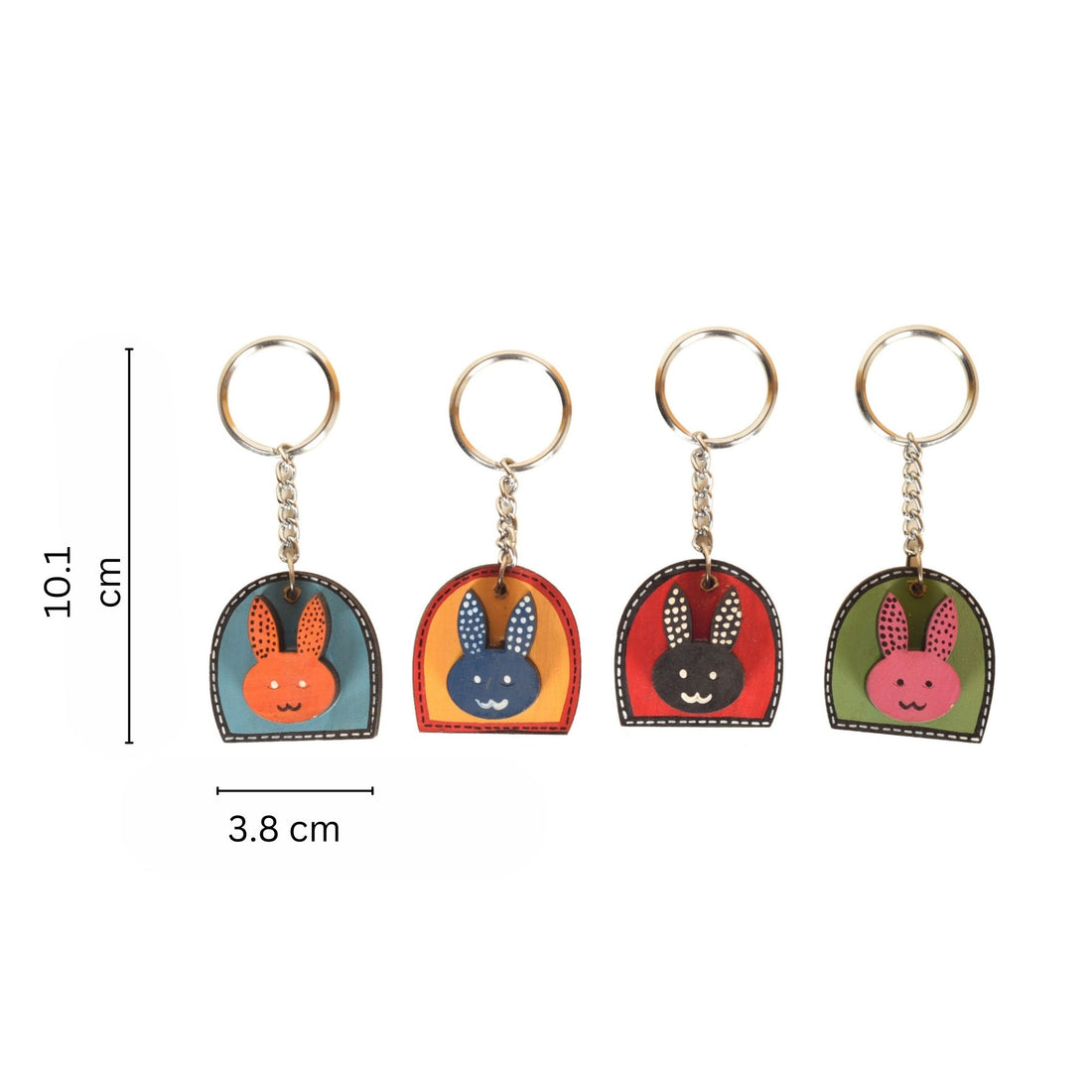 Colourful Rabbits Handcrafted Key Rings (SO4) (1.2x0.2x4)