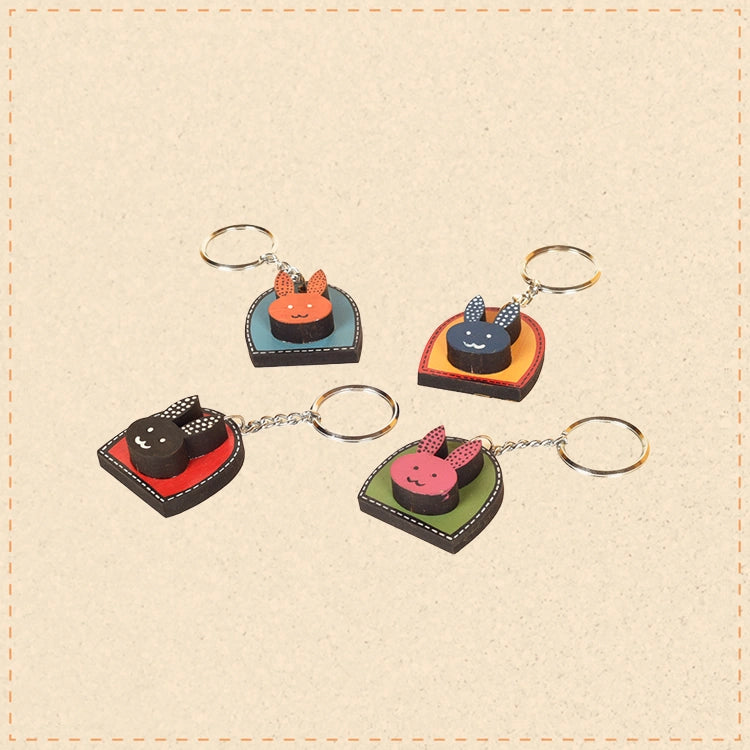 Colourful Rabbits Handcrafted Key Rings (SO4) (1.2x0.2x4)