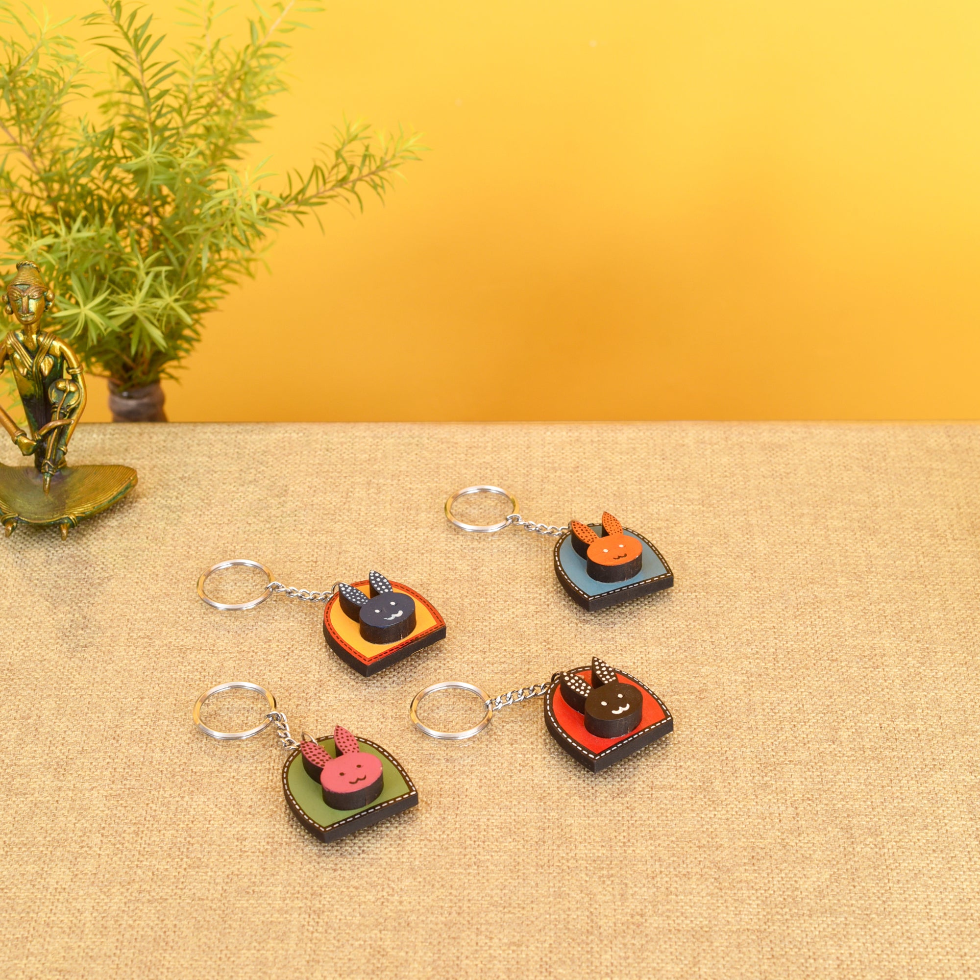 Colourful Rabbits Handcrafted Key Rings (SO4) (1.2x0.2x4)