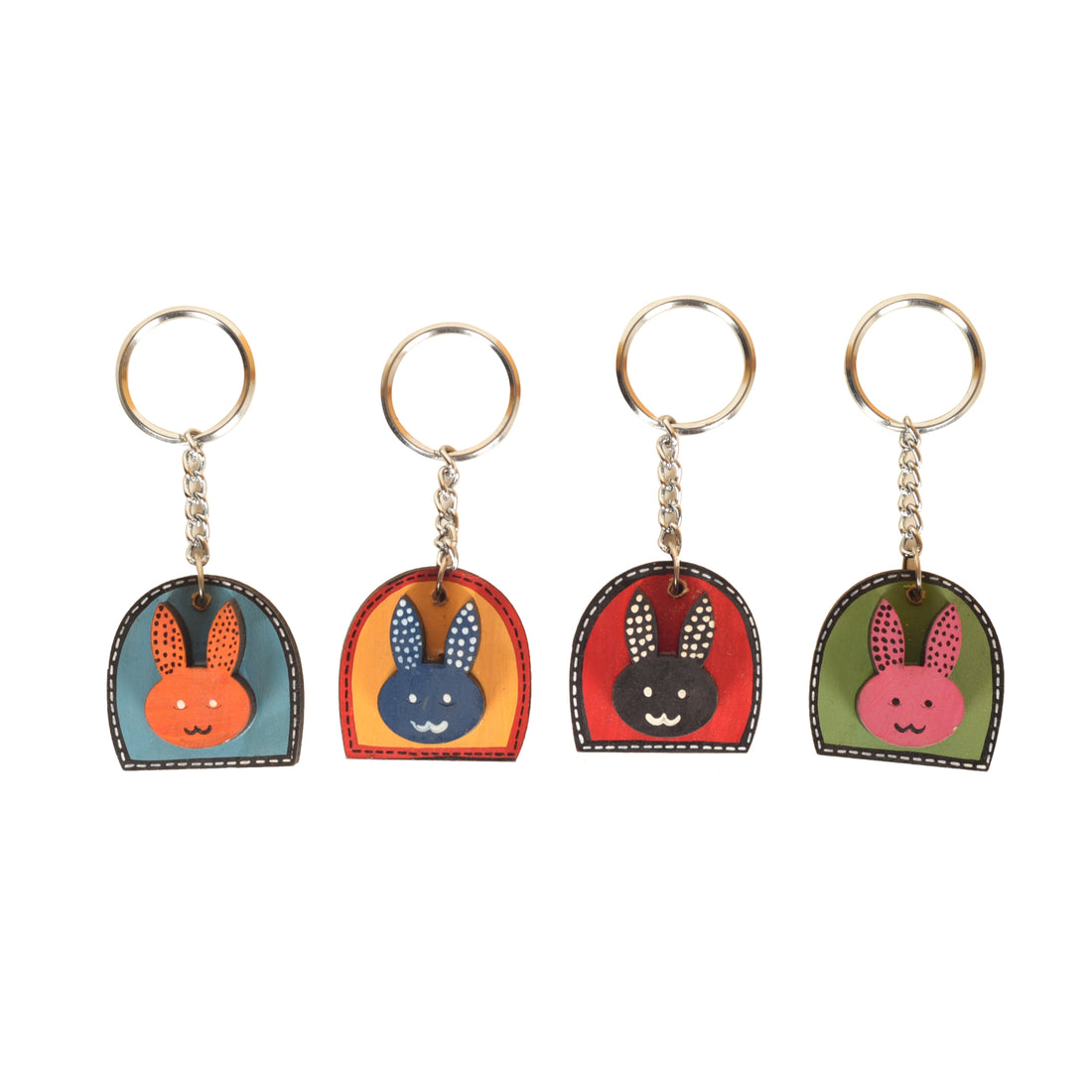 Colourful Rabbits Handcrafted Key Rings (SO4) (1.2x0.2x4)