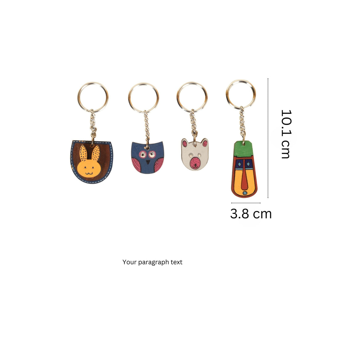 Quirky Animals Handcrafted Key Rings (SO4) (1.2x0.2x4)