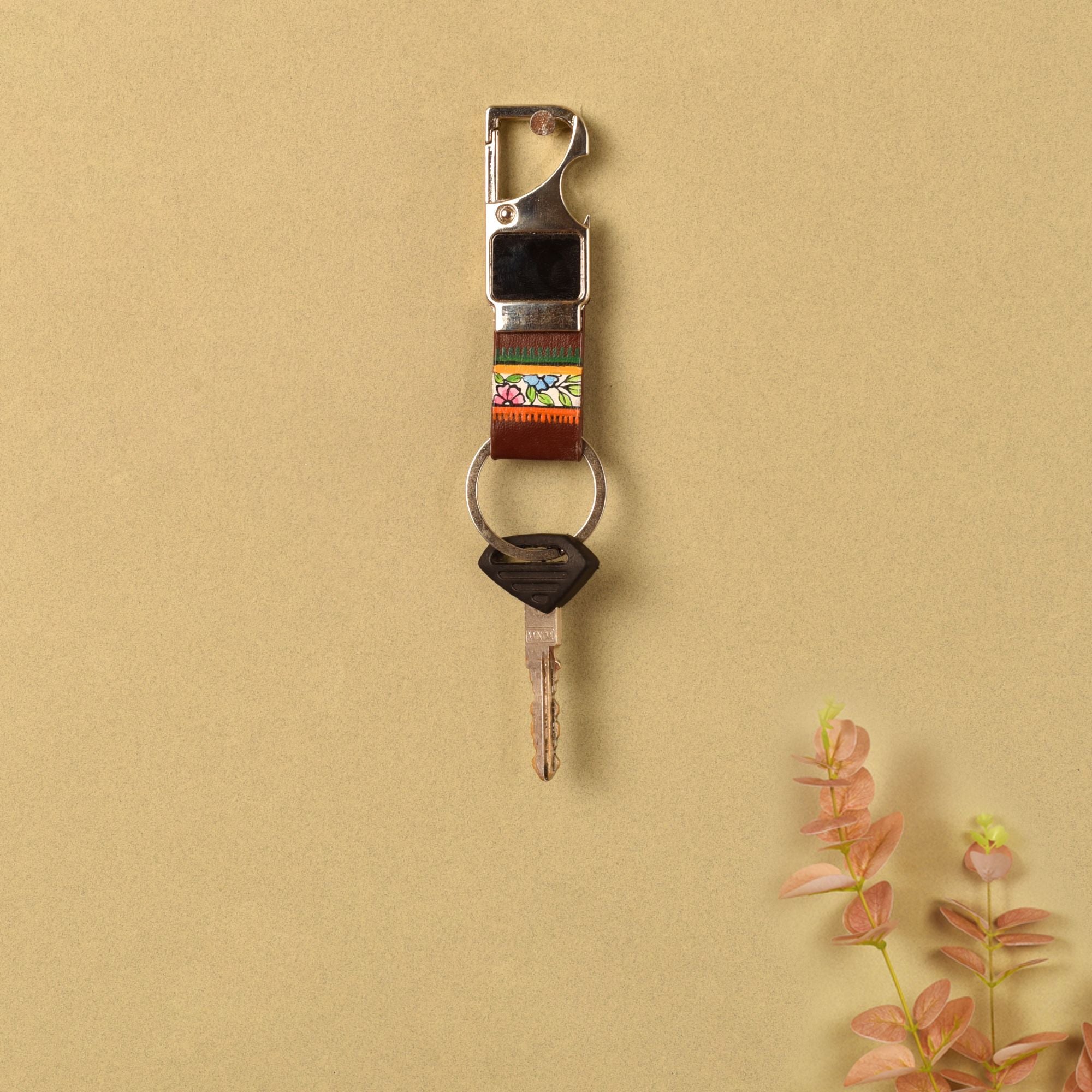 Stylish Leather Key Ring with Clip