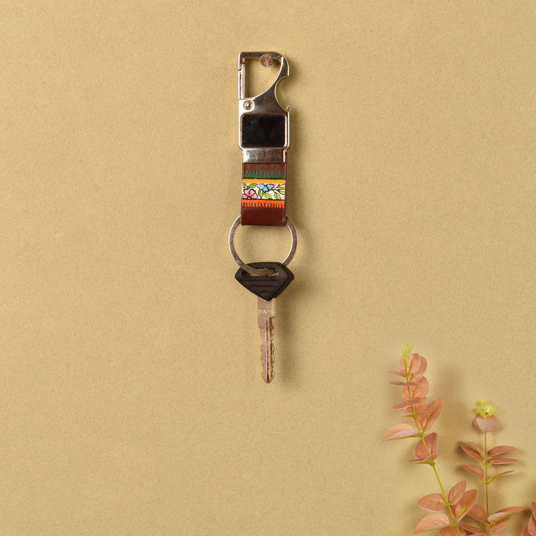 Stylish Leather Key Ring with Clip