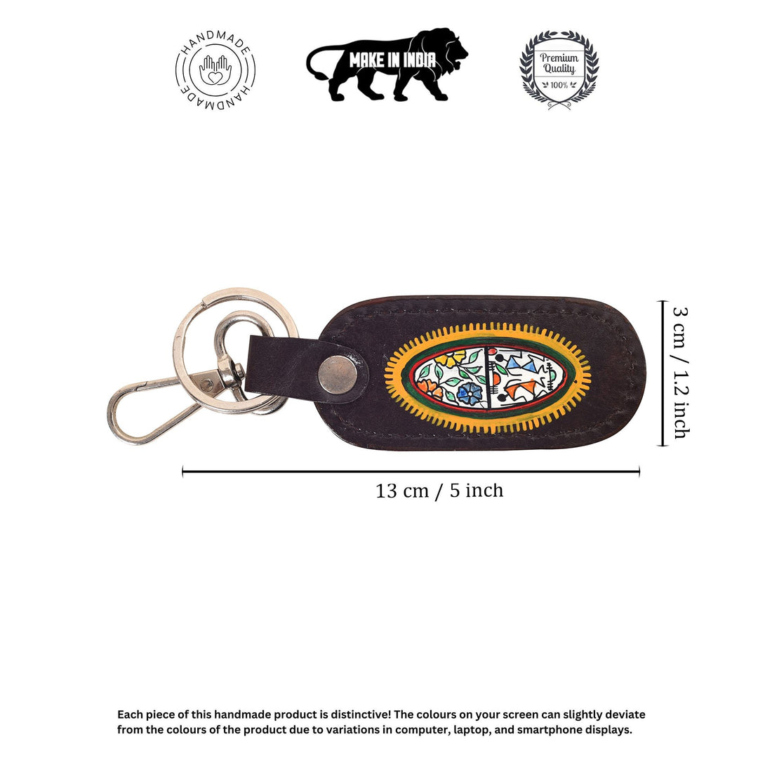 Warli Leather Key Ring