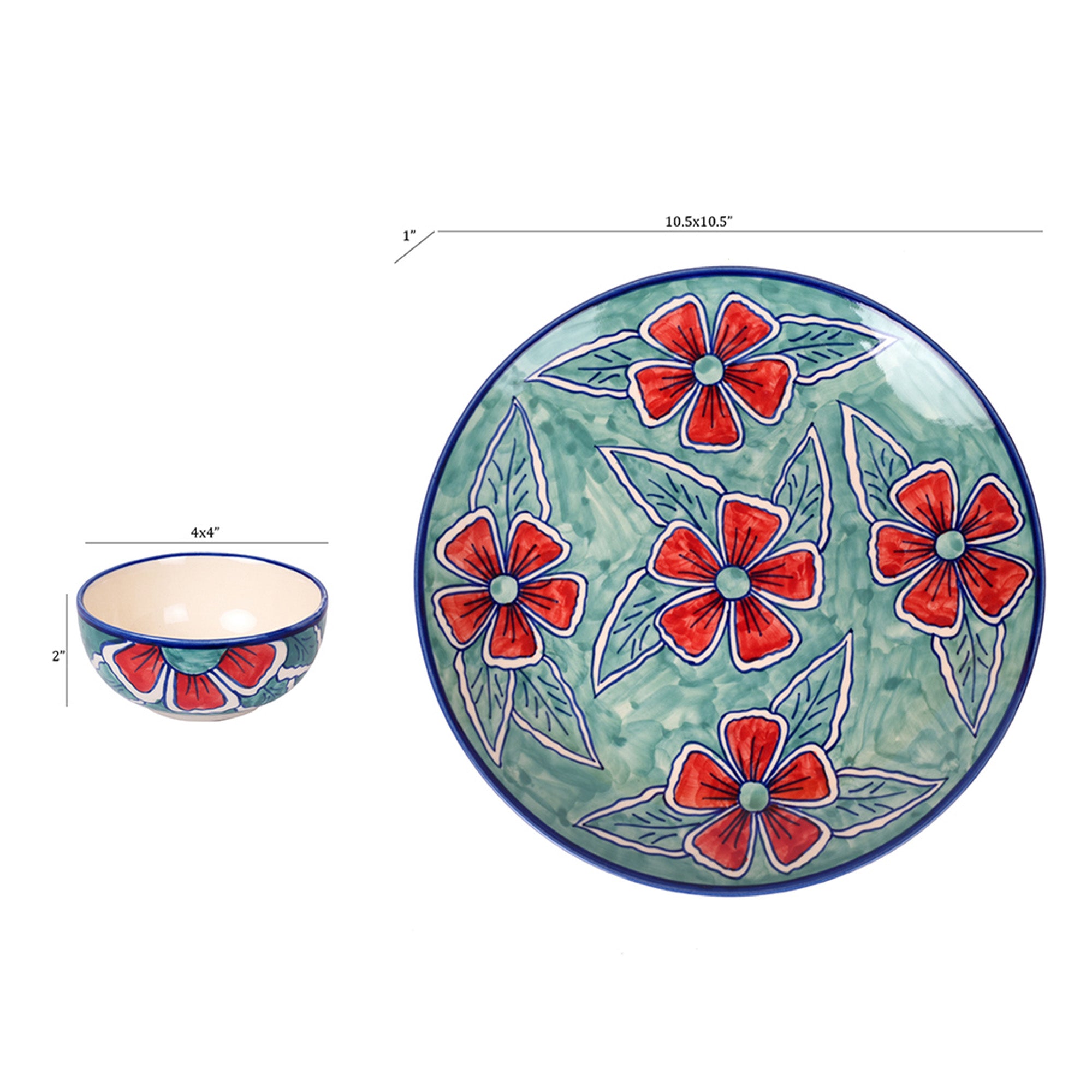Flowers of Ecstasy Dinner Plates Set of Plates and Bowls, Arctic (SO8)