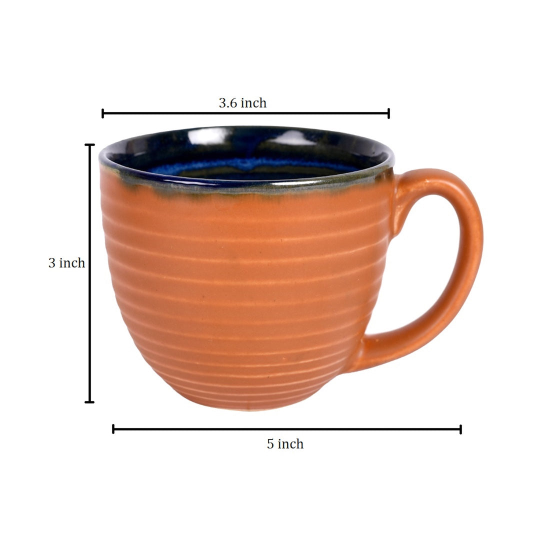 Coffee Mug Ceramic Brown (Set of 2) (5x3.75x3.1)