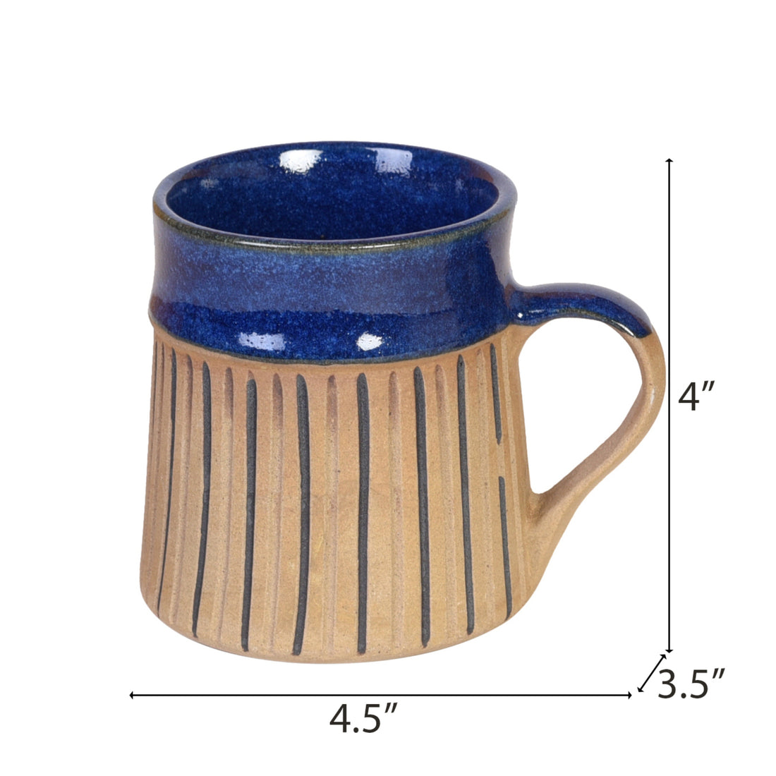 Grooving Sand Coffee Mugs Set of 2 (4.5x3.5x4)