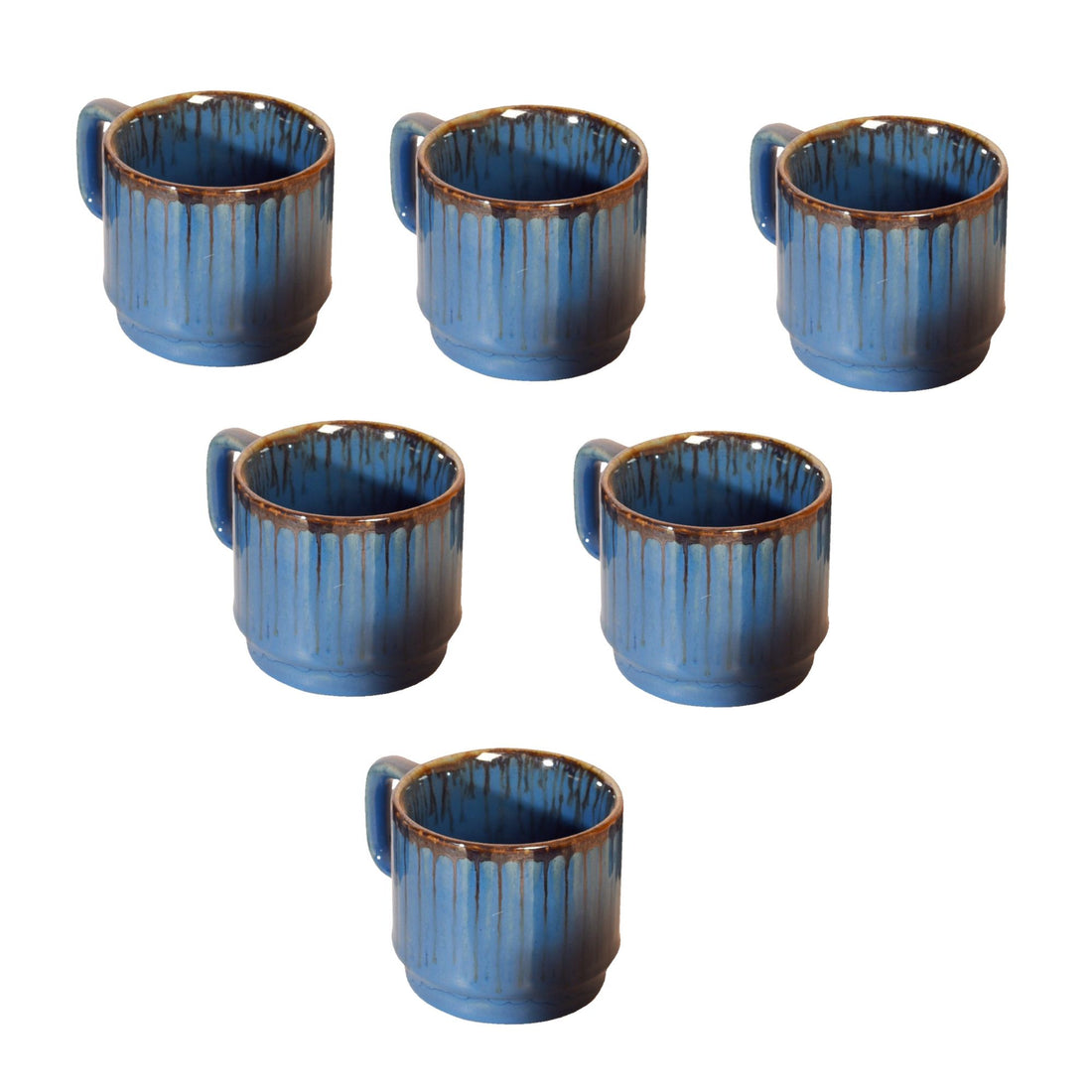 Cerulian Stripes Tea Cups Set of 6