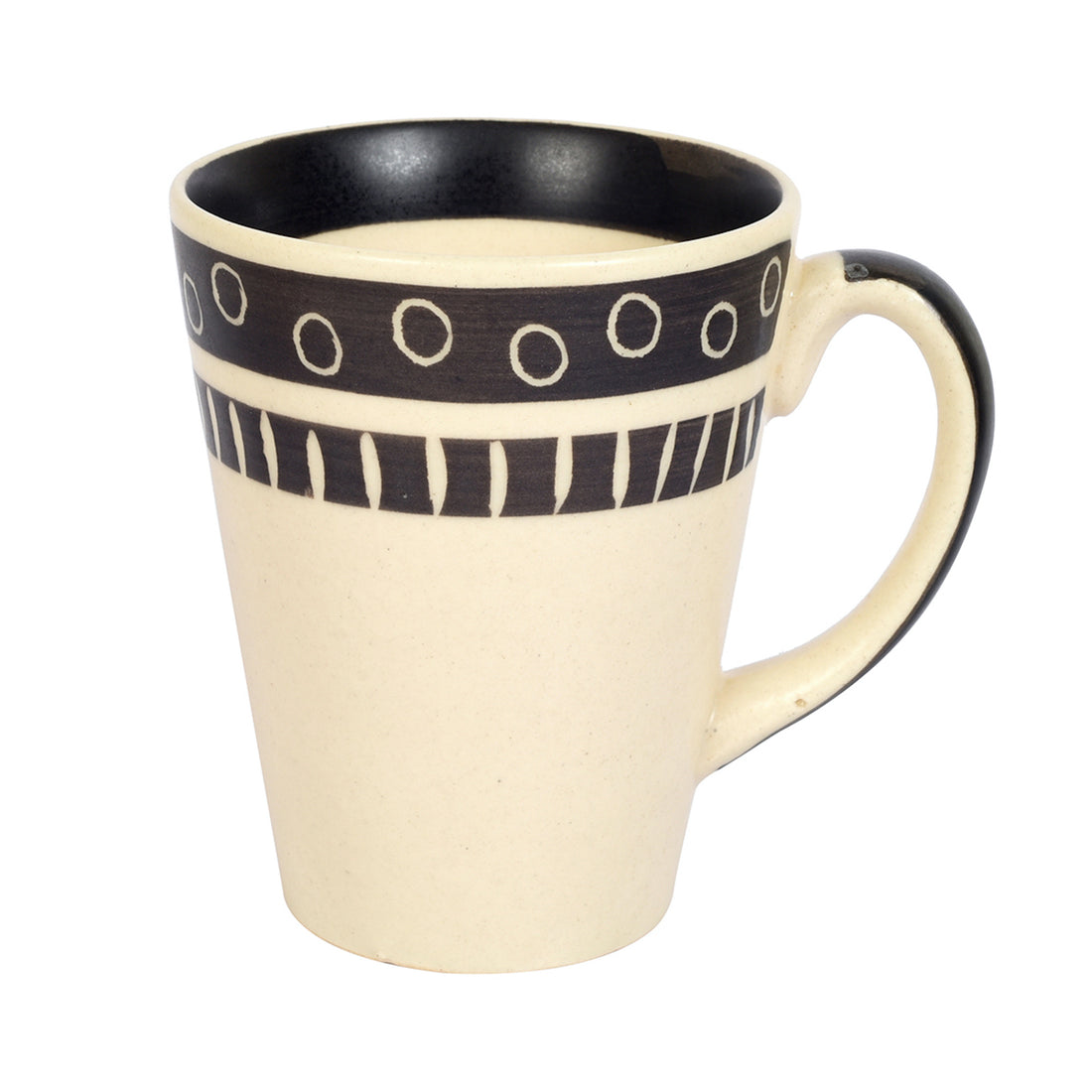 Mug Ceramic Black Polka (Set of 2) (4x3.2x4.1)