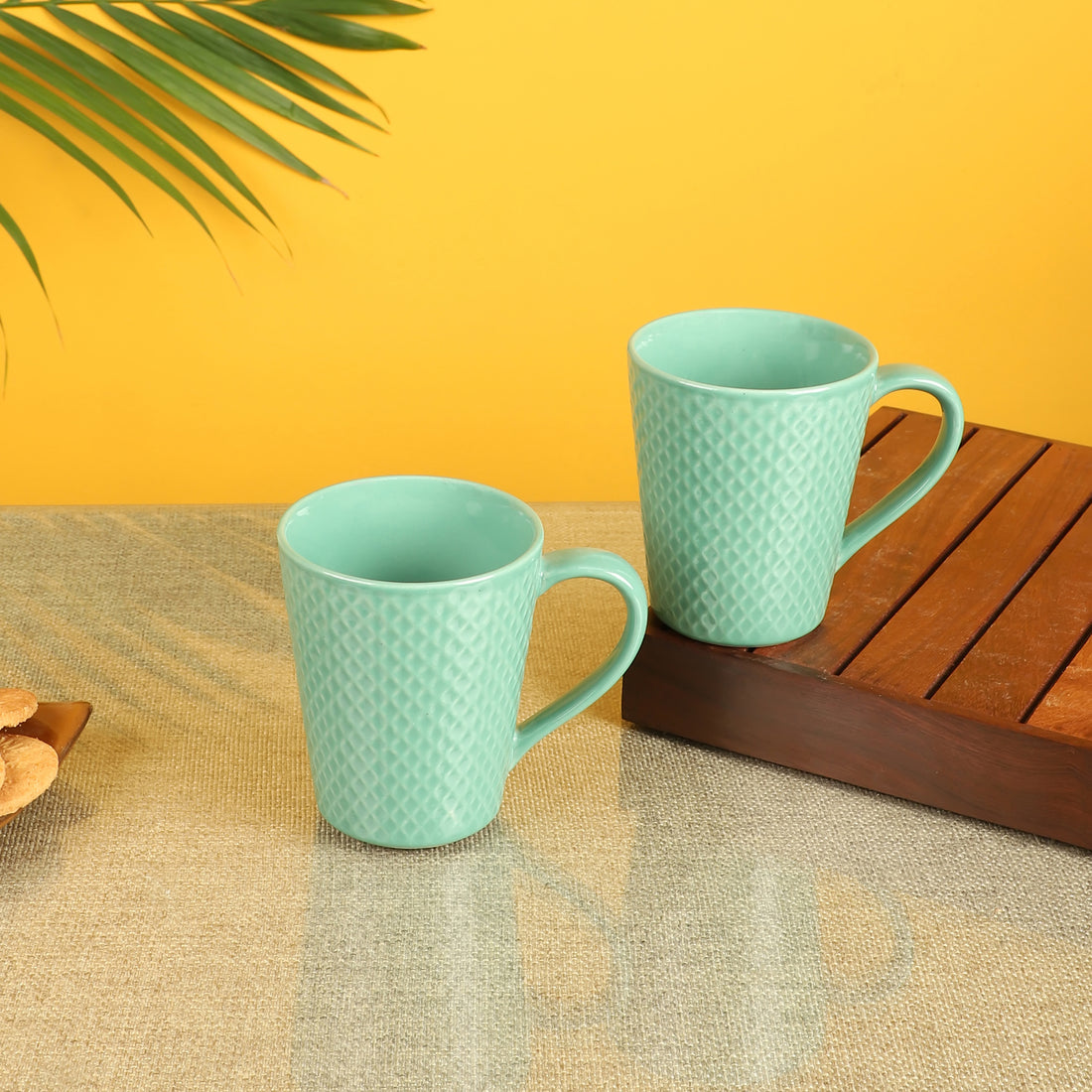 Turquoise Blue Coffee Mugs Set of 2