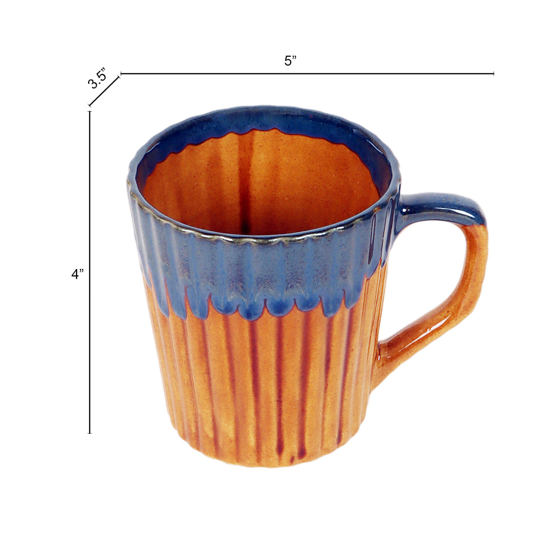 Rustic Orange Mugs Set of 2