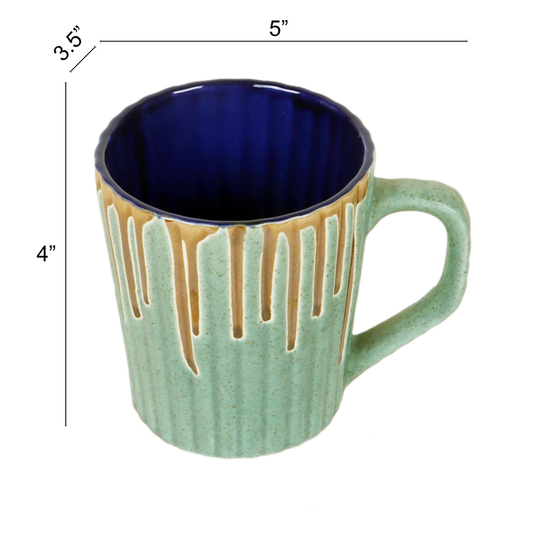 Turquoise Drip Mugs Set of 2