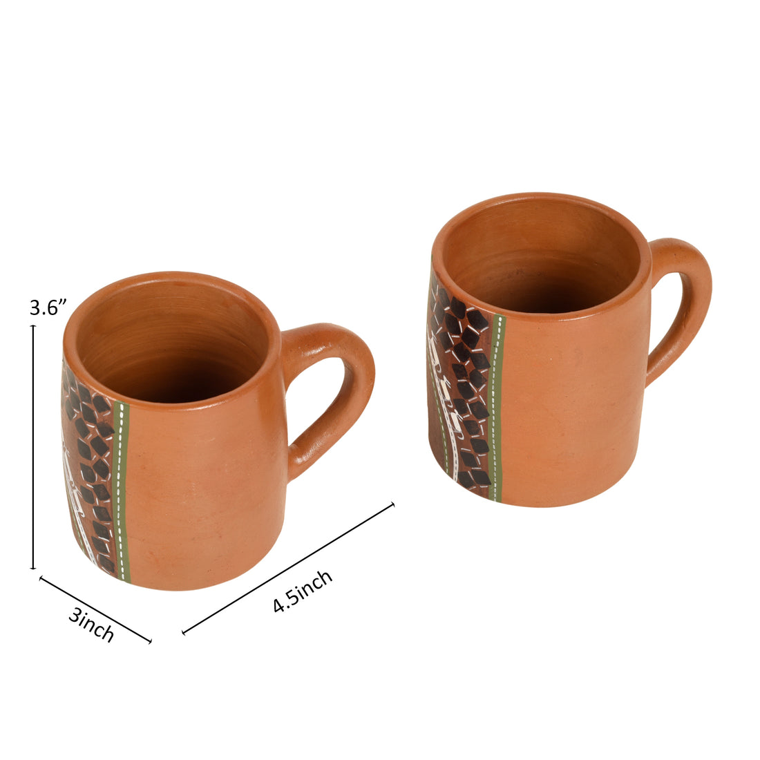 Knosh-1 Earthen Cups with Tribal Motifs (4.5x3x3.6)