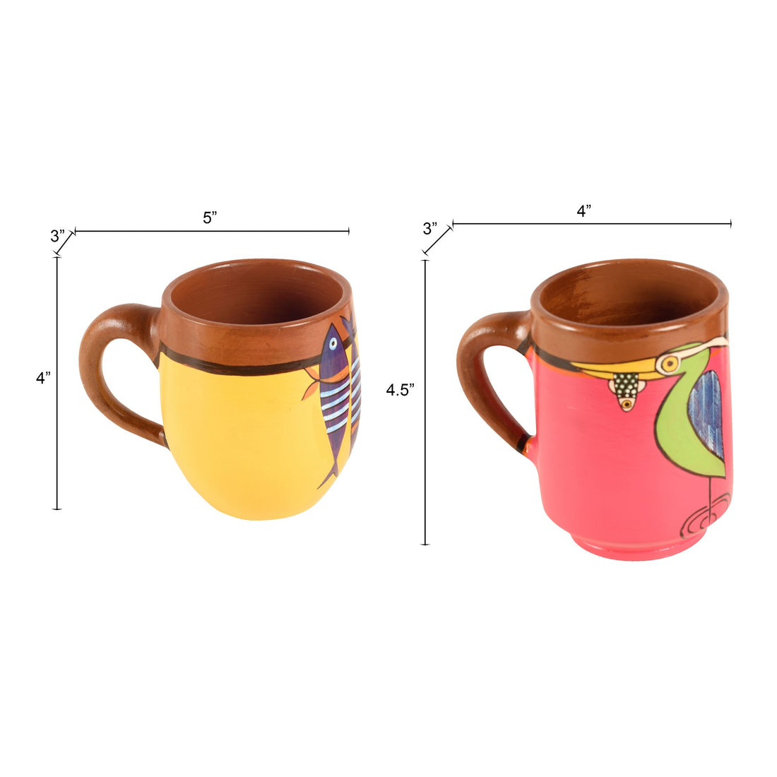 Something's Fishy Terracotta Mug Set of 2