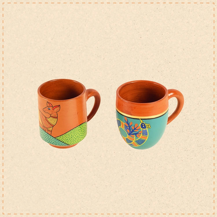 Delghtful Deer Terracotta Tea Cups Set of 2