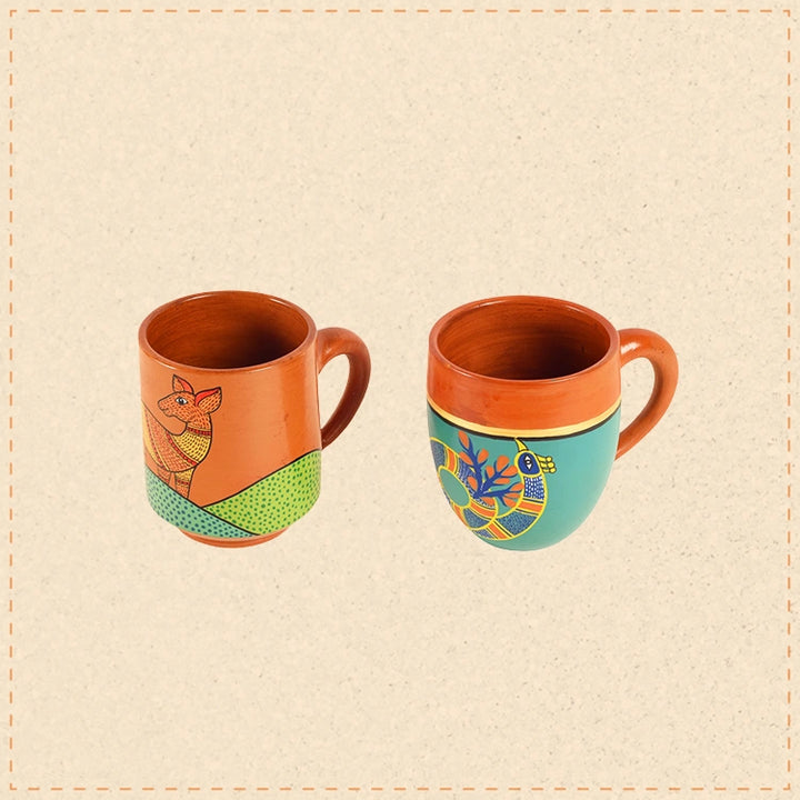 Delghtful Deer Terracotta Tea Cups Set of 2