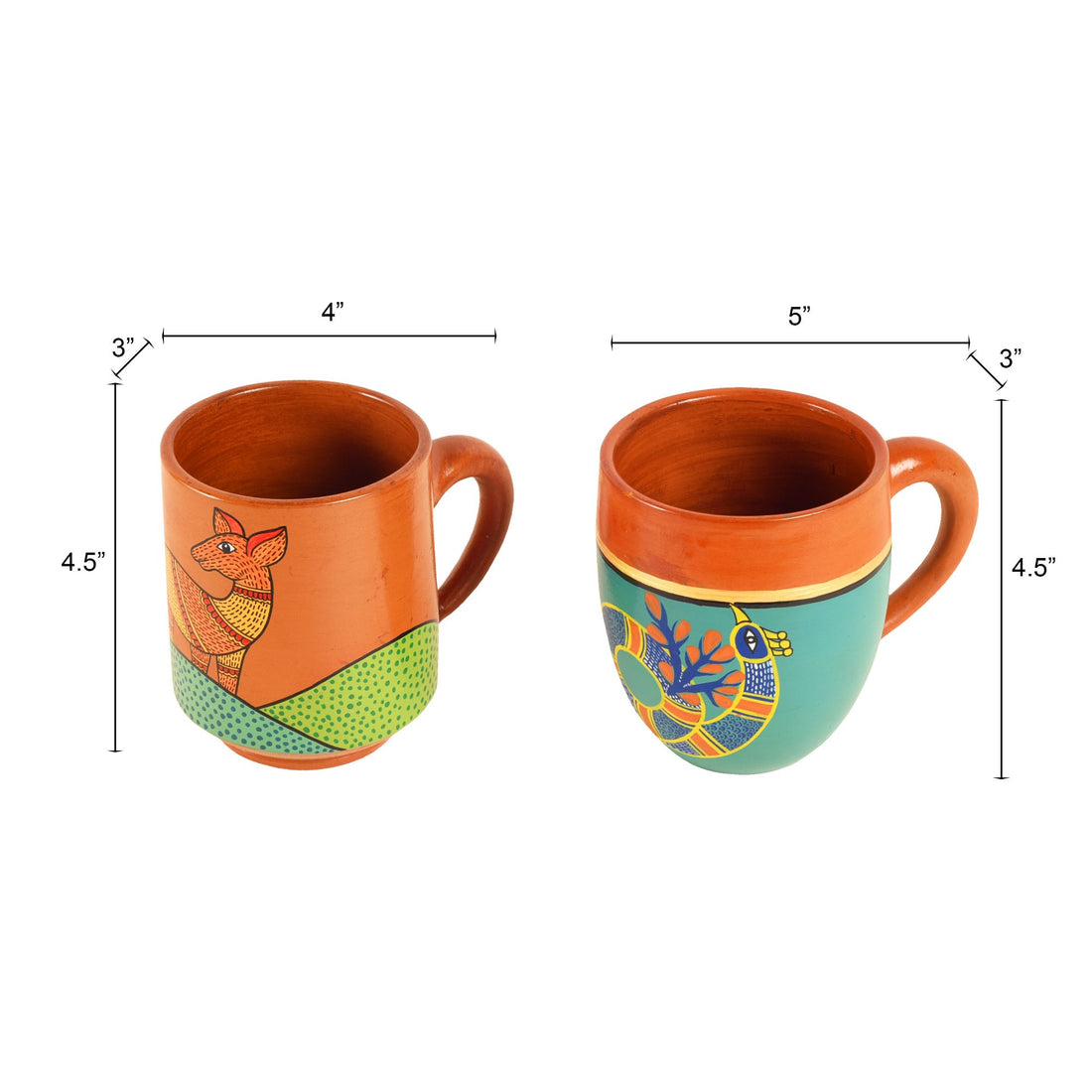 Delghtful Deer Terracotta Tea Cups Set of 2