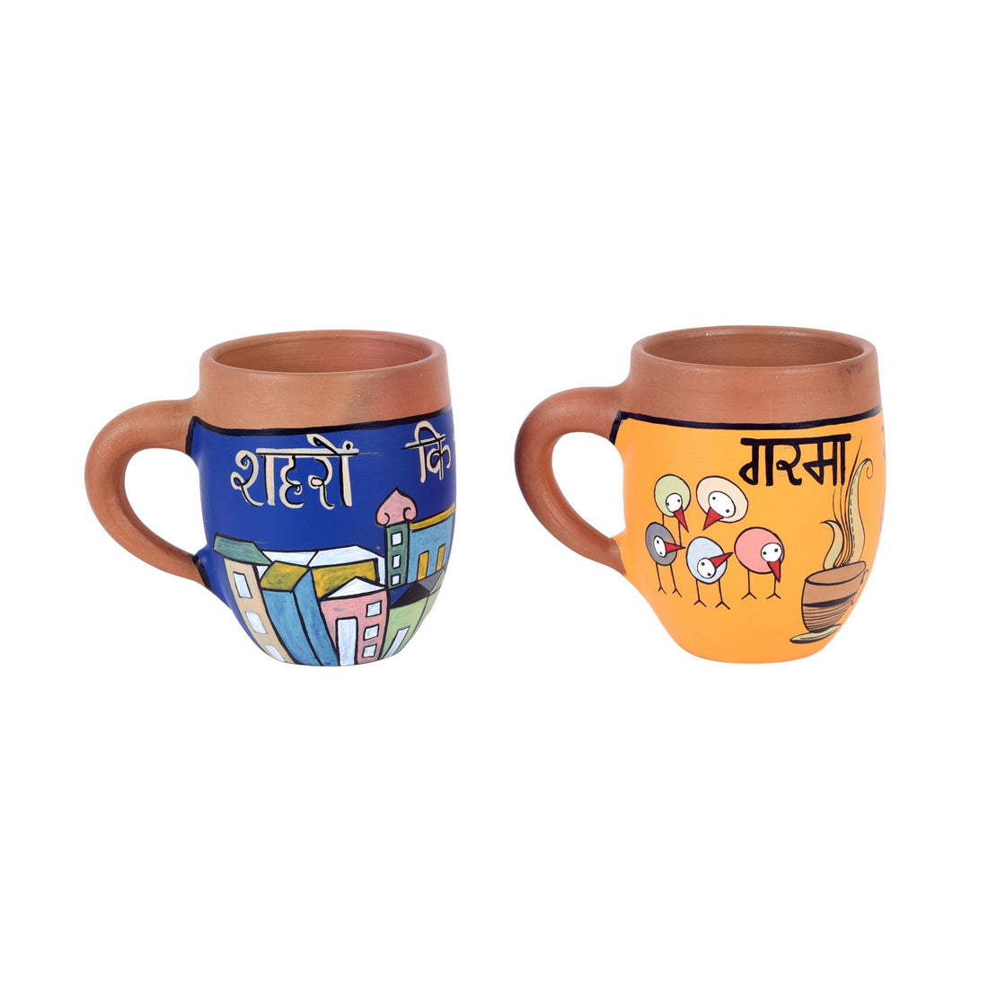 Earthen Elegance Hand Painted  Chai Cups (5x3x4)