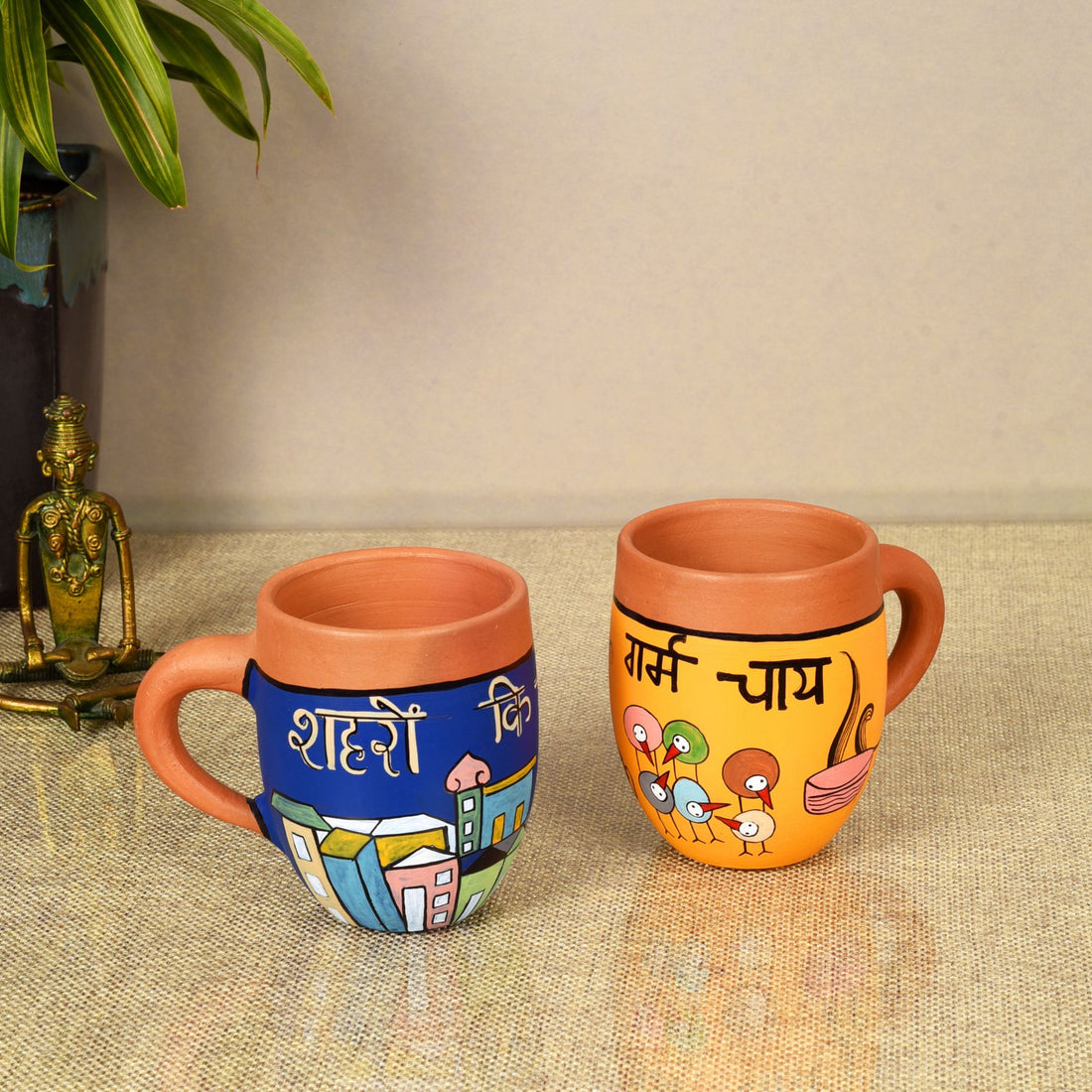 Earthen Elegance Hand Painted  Chai Cups (5x3x4)