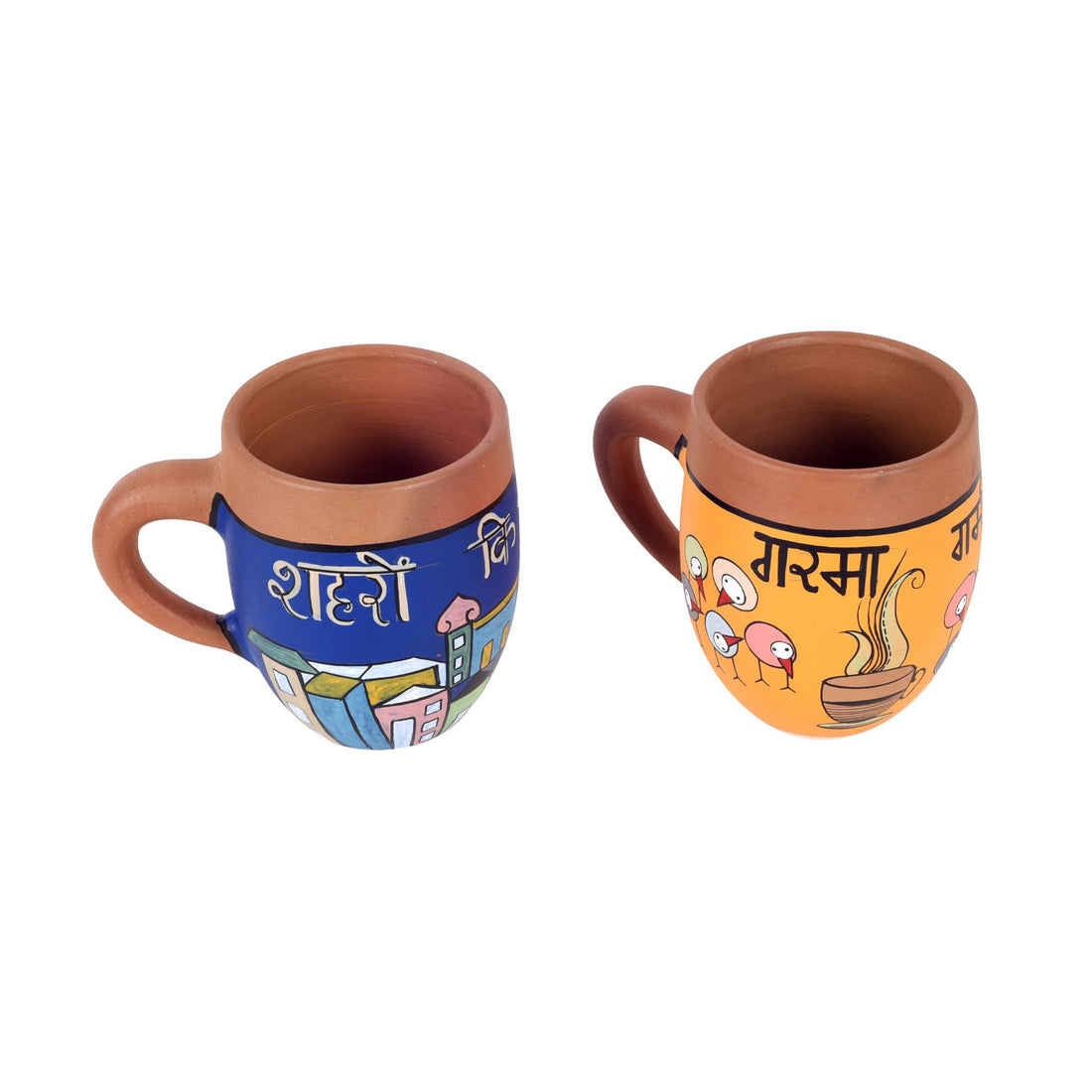 Earthen Elegance Hand Painted  Chai Cups (5x3x4)