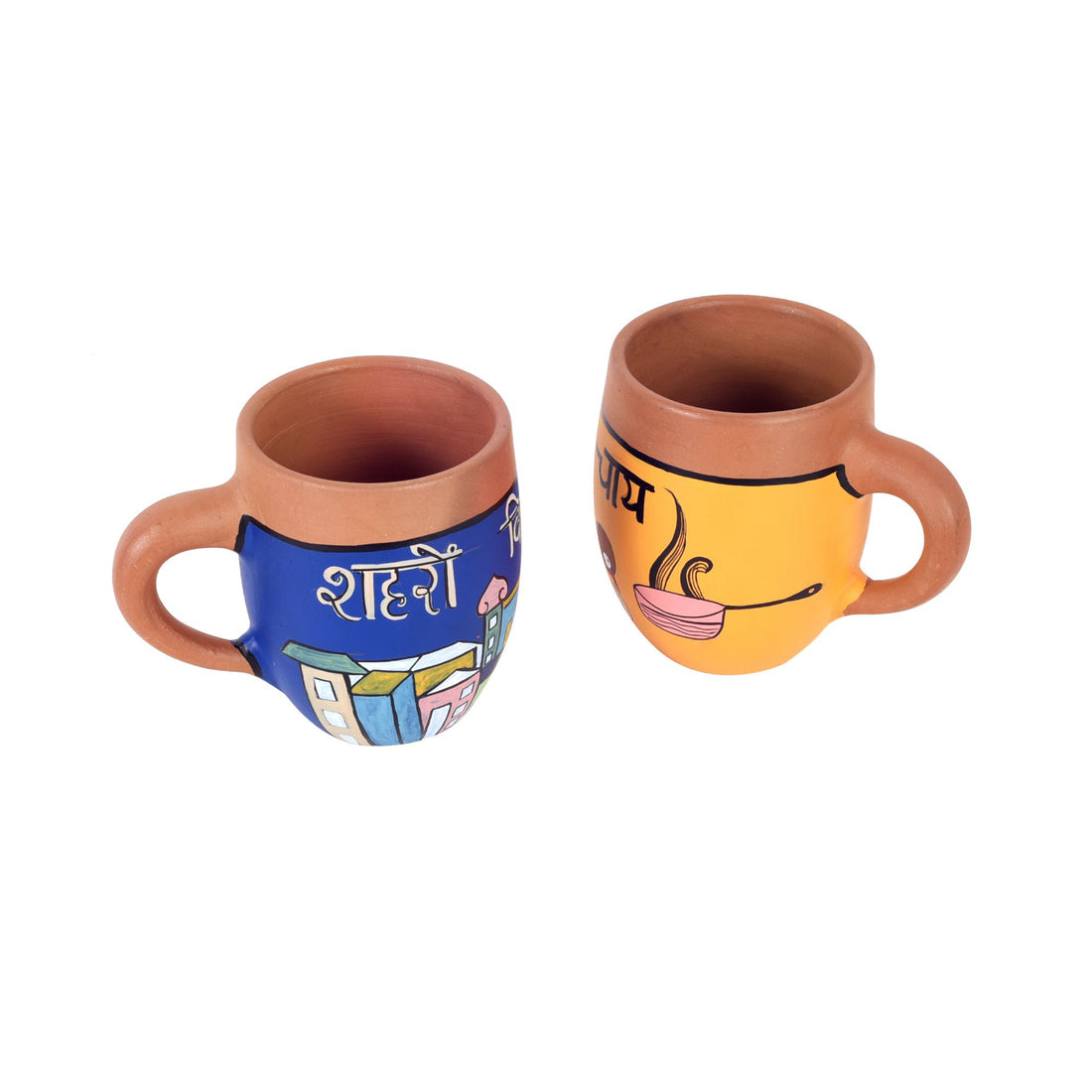 Earthen Elegance Hand Painted  Chai Cups (5x3x4)