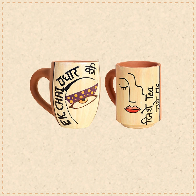 Chaddi  Buddi Tea Cups- Happy Days- Set of 2