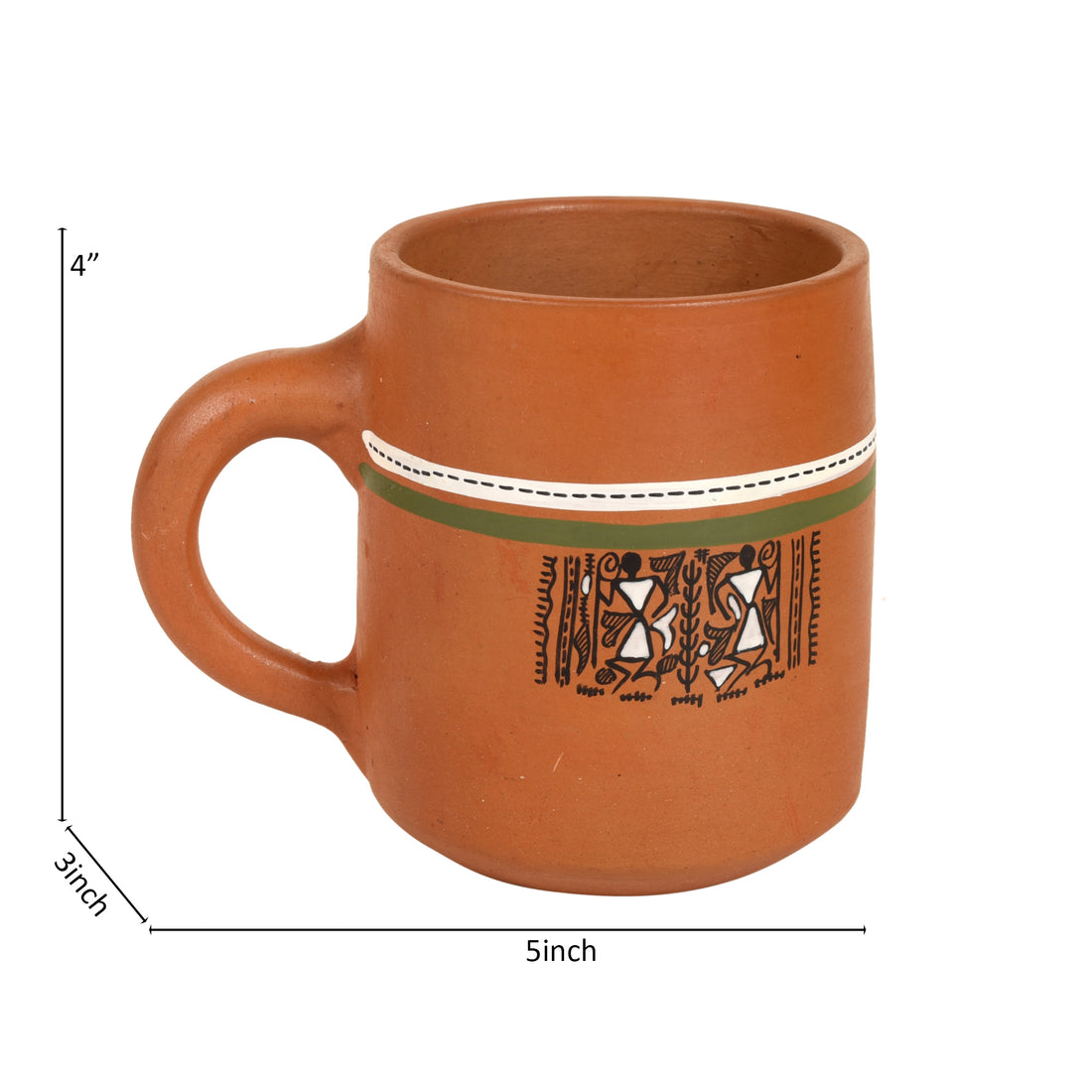 Knosh-A Earthen Cups with Tribal Motifs (Set of 4)