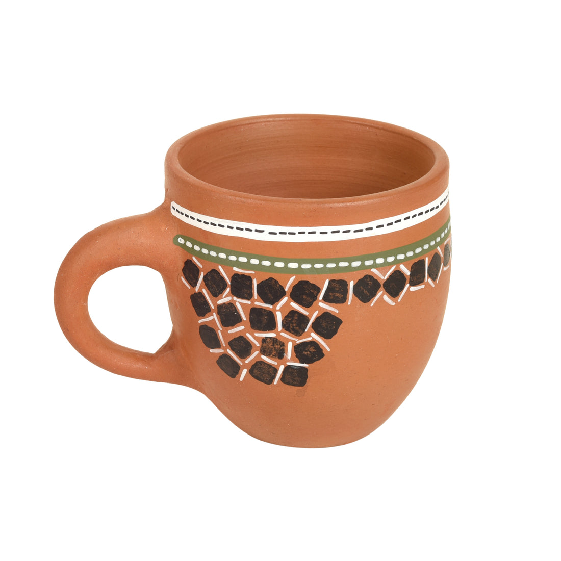 Knosh-L Earthen Cups with Tribal Motifs (Set of 6)