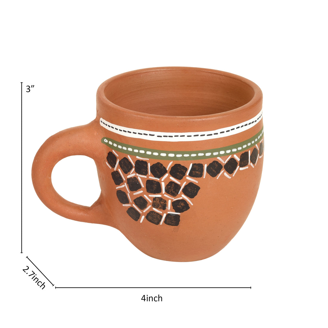 Knosh-L Earthen Cups with Tribal Motifs (Set of 6)