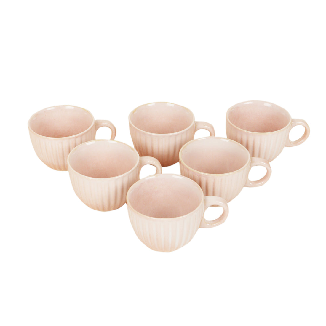 Flamingo Pink Tea Cups Set of 6