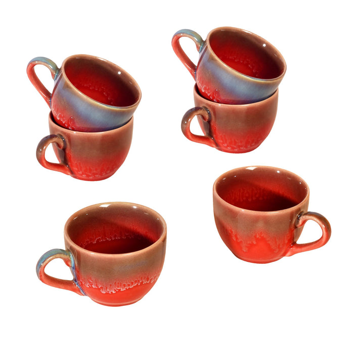 Rustic Drip Tea Cups Set of 6