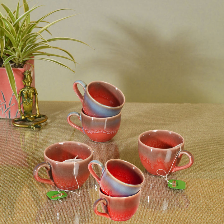 Rustic Drip Tea Cups Set of 6