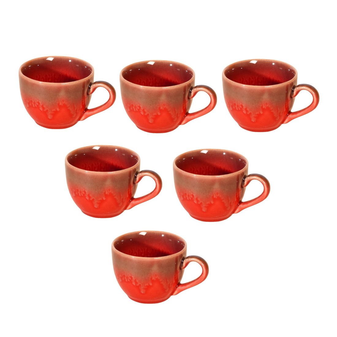 Rustic Drip Tea Cups Set of 6