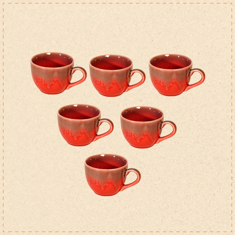 Rustic Drip Tea Cups Set of 6