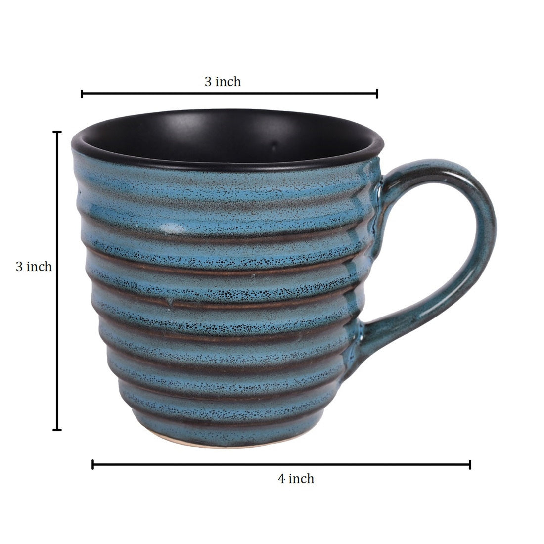 Cup Ceramic Blue (Set of 6) (4x3x3)