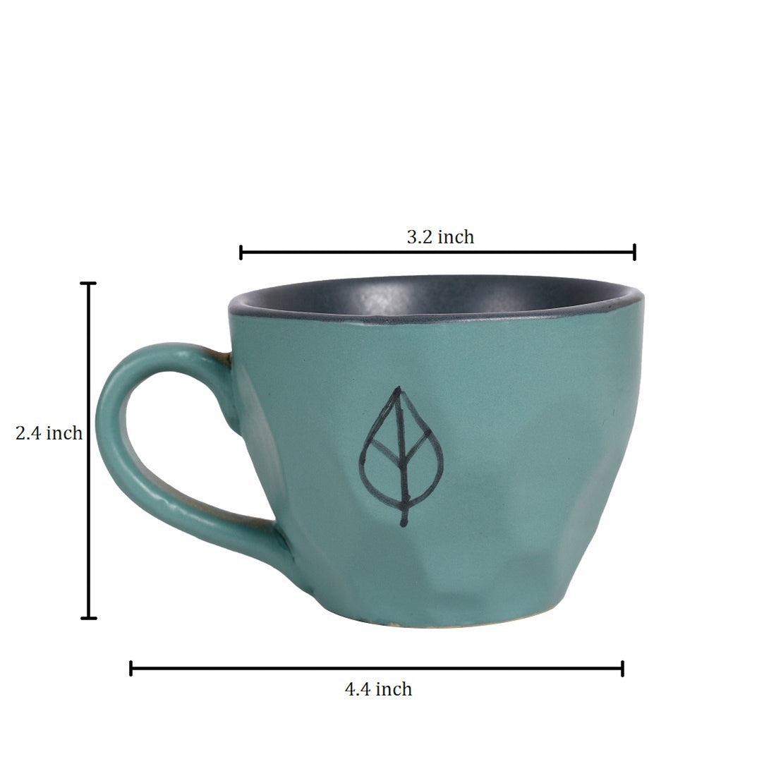 Cup Ceramic Aqua (Set of 6) (4.5x3.2x2.5)