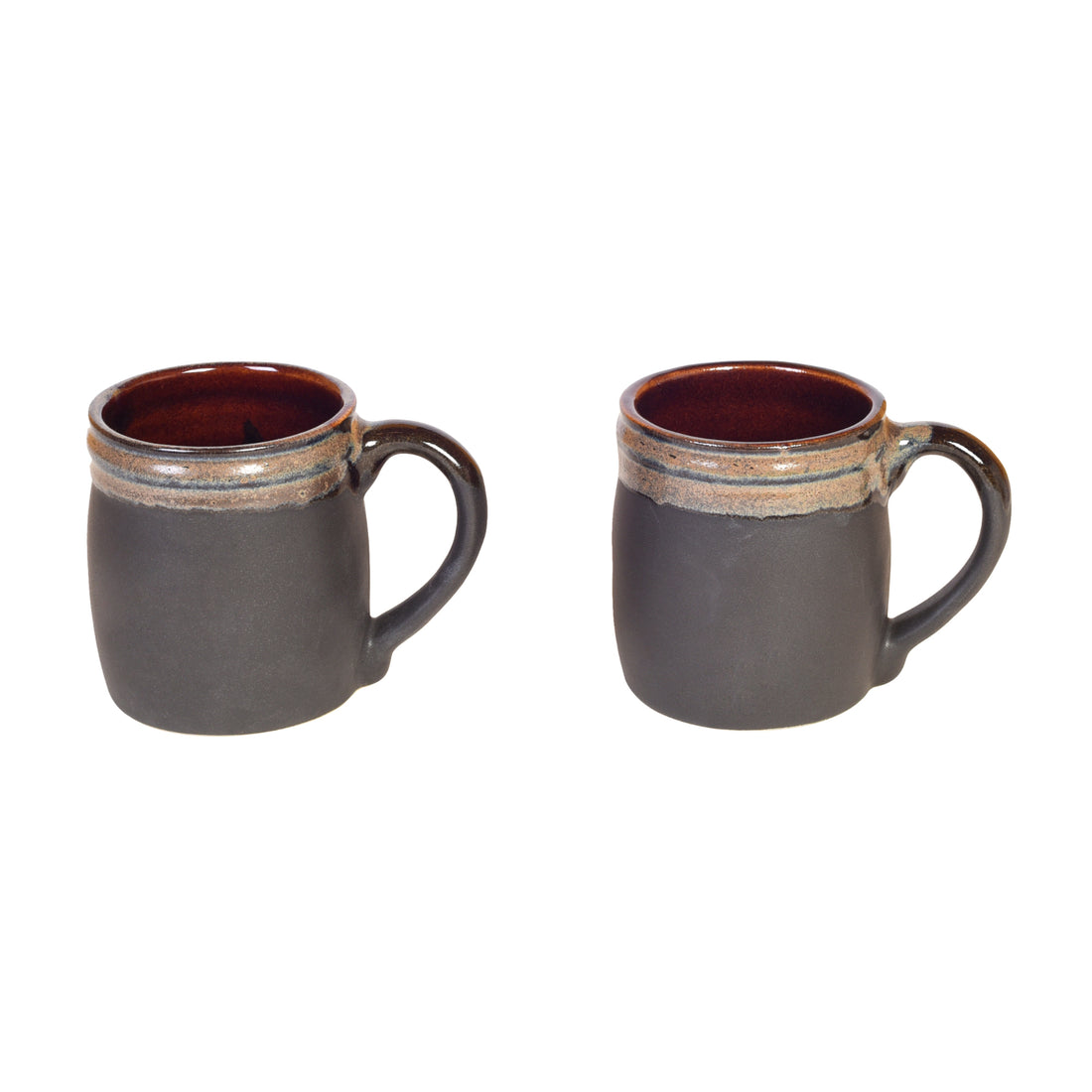 Elemental Brown Tea Cups Set of 2 (4.5x3x4)