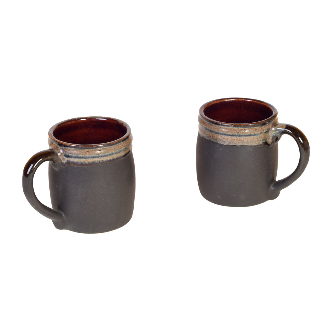 Elemental Brown Tea Cups Set of 2 (4.5x3x4)