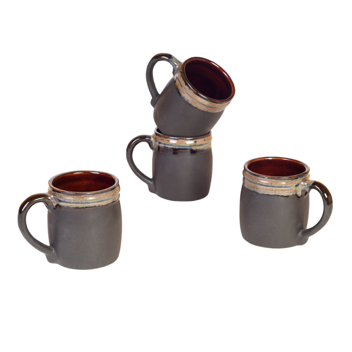 Elemental Brown Tea Cups Set of 4 (4.5x3x4)