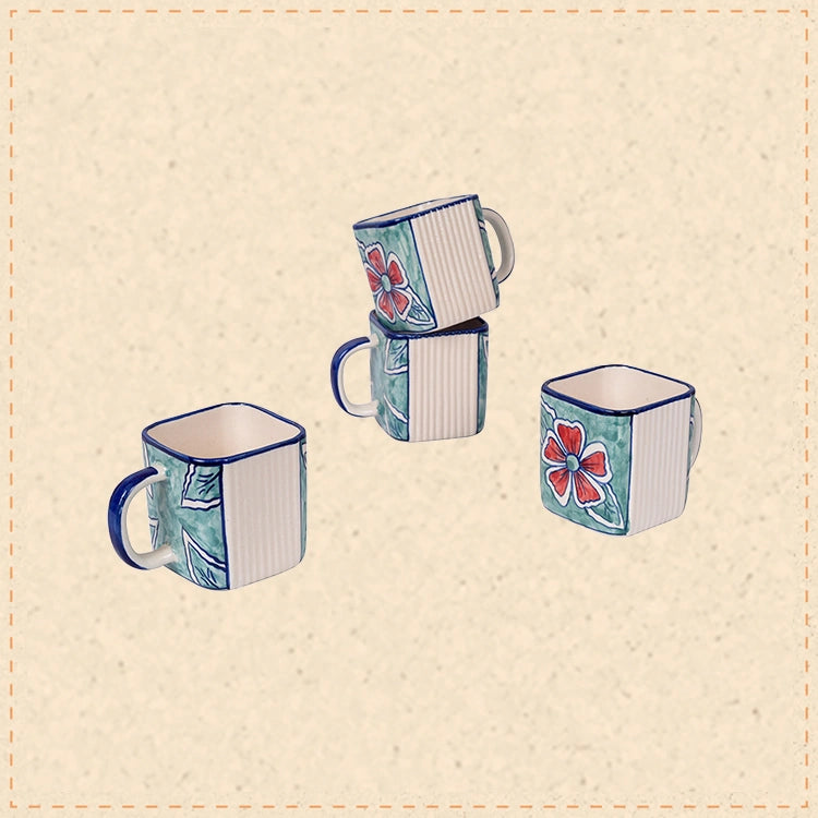Flowers of Ecstasy Coffee Mugs Set of 4, Arctic