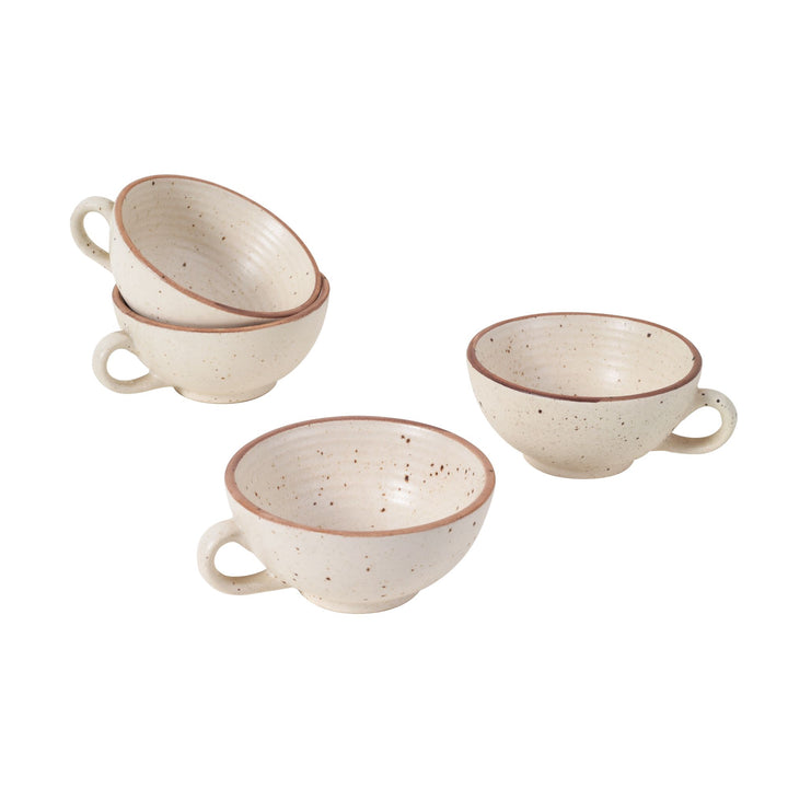 Elysian white soup bowls SET OF 4 (5.5x4.6x2.2)